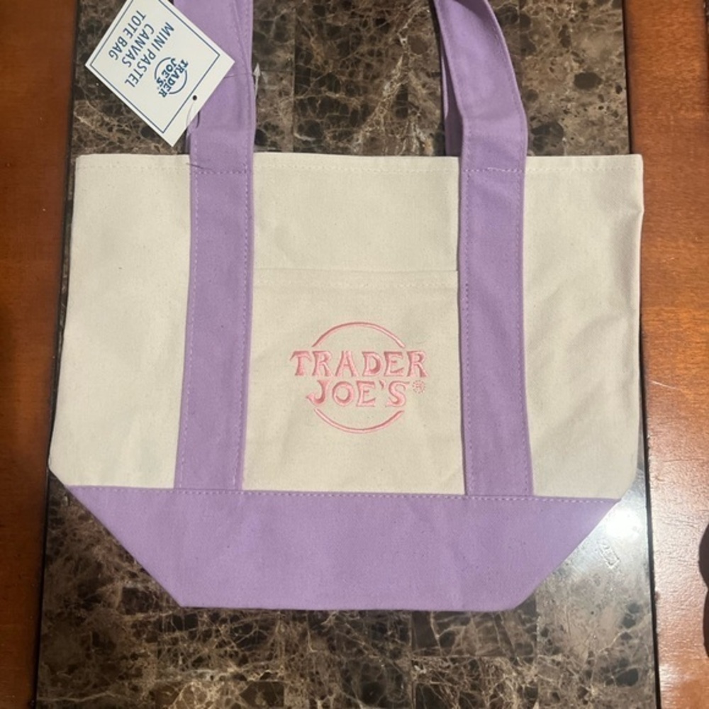 Trader Joe’s mini Tote Bag Lavender 2025 Spring